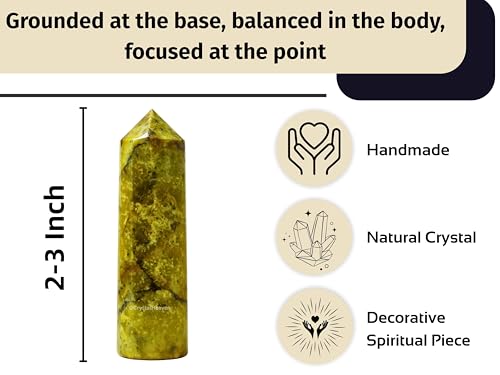 Image of Crystal Heaven Certified Green Opal Tower Obelisk Point For Chakra, Healing And Balancing - Aaa Grade Original Certified Gemstone Agate For Reiki Meditation Yoga Spiritual (2-3 Inches)