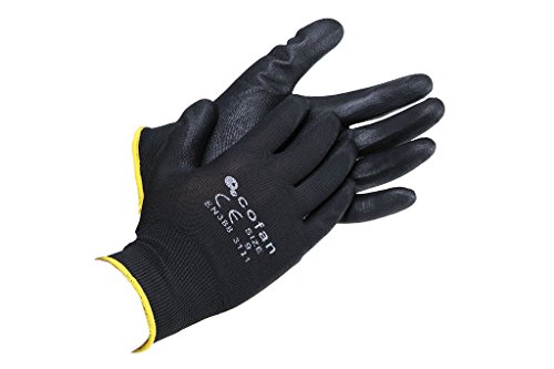 CoFan 11000125 - 8 Pack of 12 Gloves (Nylon) Black, T-8