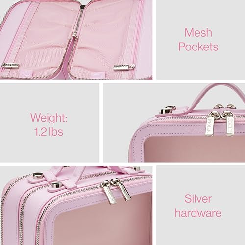 ETOILE - Small Twin Cosmetic Case Lavender Pink - Dual Compartment Cosmetic Beauty Organizer & Toiletry Case2