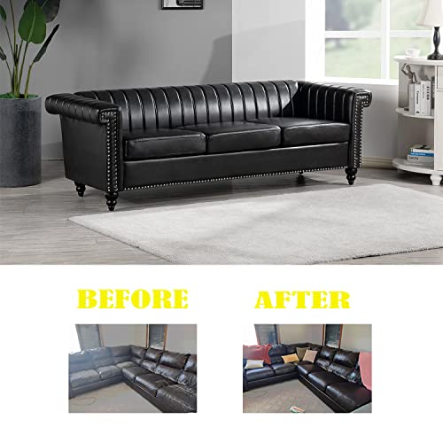 Yisun Pu Leather Couch Cushion Sofa Cover, Waterproof Stretch Couch Seat Slipcovers, Faux Leather Sofa Slipcovers Loveseat Couch Cushion Replacement Chair/Furniture Protector（2 Pack Brown #TOP1