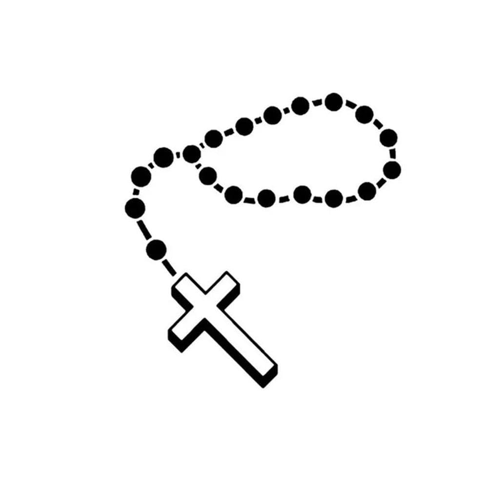 Chain Cross Car Stickers and Decals for Car Laptop Mug Stickers PVC Waterproof Decorative Accessories(Black)