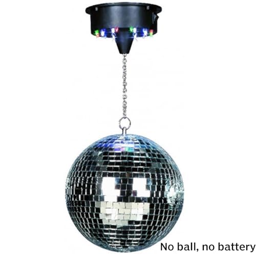 Motor para bola espejada, con cadena, luces LED, interruptor On/Off, rotador activado por sonido, alimentado por baterías, para salas de baile, clubes, KTV y fiestas miniatura 3