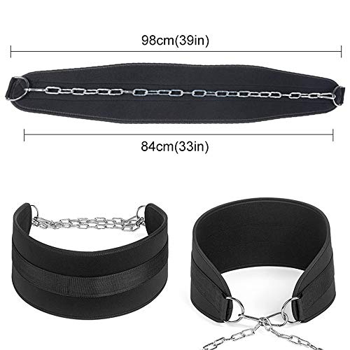 1Pc Weight Lifting Belt,Thick Neoprene Weight Lifting Belt With Chain Dipping Belt Waist Support For Pull Up Chin Up Kettlebell Barbell Fitness,No Chain #TOP5