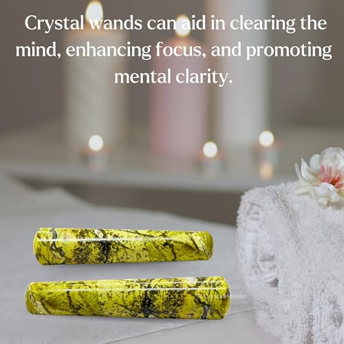 Image of Green Opal Crystal Wand - Smooth Crystal Wand for Energy Healing, Chakra Balancing, Meditation and Home Decor - Crystals and Healing Stones for Gift
