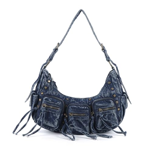 Image of Angel Kiss Hobo Bags Purse for Women Y2K Shoulder Bag Multi Pockets Designer Satchel Studded Handbags with Strap