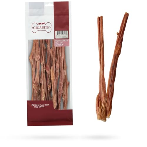 Image of GigaBite Beef Esophagus Dog Treats - Natural Gullet Sticks for Dogs, High Protein Single Ingredient Dog Chews, Rawhide Free Dental Dog Treats for All Dog Breeds - Sticks (12 Inch), Pack of 10
