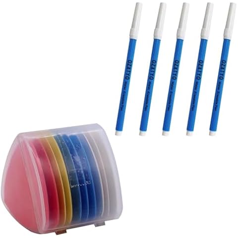 OZXTYO tailors chalk,10 Pcs-Washable Pen,5 Pack,Blue Cover