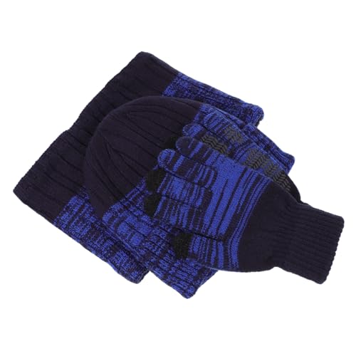 1Set Winter Warm Kit for Knitted Hat Gloves Neck Warmer Elastic Comfort for Outdoor Activities for Boys