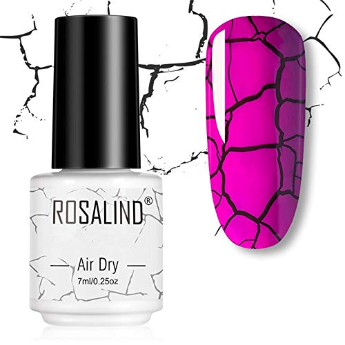 Nail Polish Crackle Gel, 12 Colors Gel Nail Polish Cracking Glue Burst Glue Nail Polish Air Dry for Nail Art Design Salon Quality DIY Home 7ML (F)