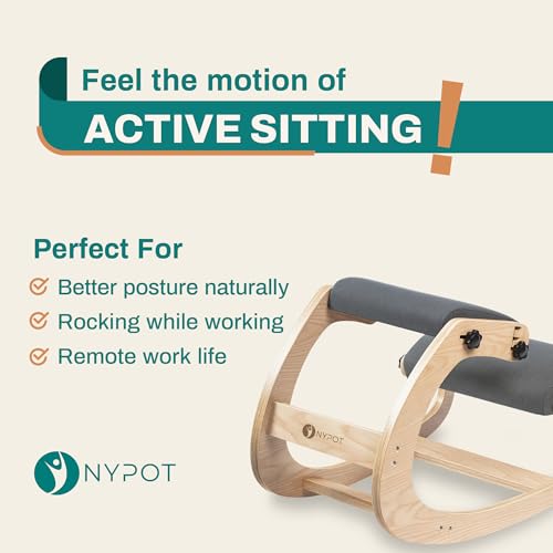NYPOT Ergonomic Kneeling Chair with Adjustable Seats - Knee Chair for Posture Correction & Kneel Rocking Stool for Desk - Back Pain Relief for Home and Office, Supports 250 pounds - 5 Years Warranty