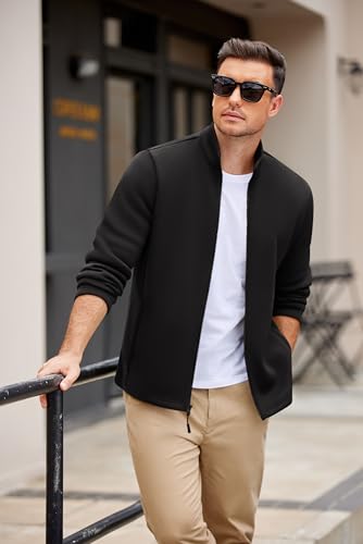 COOFANDY Mens Fleece Jacket Zip Up Lightweight Sweater Jackets Casual Warm with Pockets for Home Office Hiking3