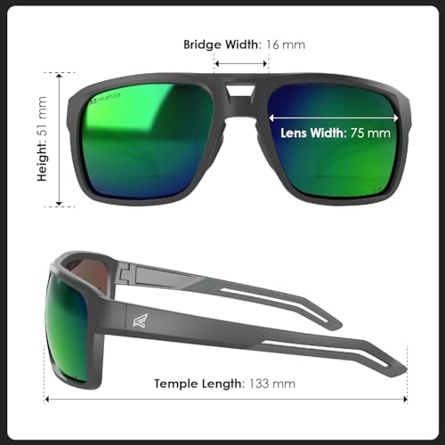 Image of EDGE Highline ANSI Z87 Safety Sunglasses for Men, Polarized for Fishing, Mirrored Tinted Lenses Eyewear, 99% UV Protection
