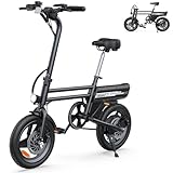 VITALTRACK Electric Bike for Adults and Teens, 500W Motor & 20MPH Speed, Folding Ebike, 14" Adults Electric Bicycle with 36V Battery, 25 Miles PAS Range, Lightweight & Portable, Commuter Mini E Bikes