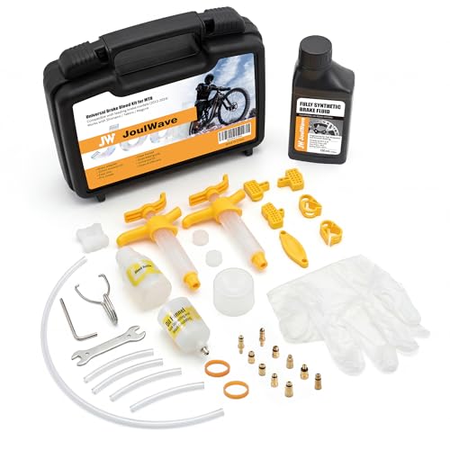 JoulWave Professional Hydraulic Brake Bleed Kit for Shimano Magura TEKTRO TRP - Comprehensive Tool Set with 150ml Mineral Oil & CNC Brass Adapters - Fits MTB & Road Models 2012-2024