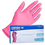 Henry Schein Criterion Nitrile Exam Gloves, Magenta Pink, 200/Box, Medium, Latex-Free, Powder-Free, Soothing Formula with Vitamin E and Aloe Vera