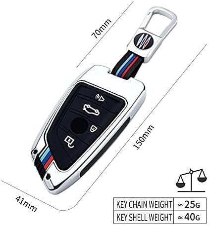 Miniatura 8 de Bradegeve Funda para llavero llavero y carcasa de metal compatible con BMW 2 5 6 7 X1 X2 X3 X5 X6 Series Gunmetal