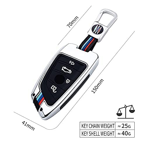 Bradegeve Key Fob Cover Case, Keychain, Metal Shell Cover Compatible For Bmw 2 5 6 7 X1 X2 X3 X5 X6 Series (Gunmetal) #TOP7