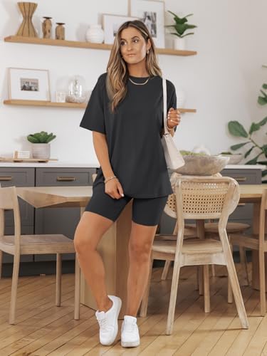 Image of AUTOMET Women 2 Piece Sets Summer Outfits 2026 Two Piece Matching Clothing | Oversized Tshirts,Biker Shorts,Short Sets,Workout Sets,Summer Sets,Lounge sets