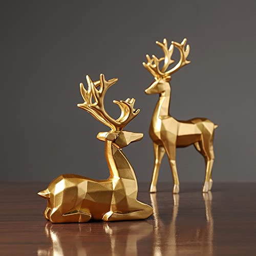 Escultura RAN 2 piezas Reno Nórdico de Navidad en Resina miniatura 7