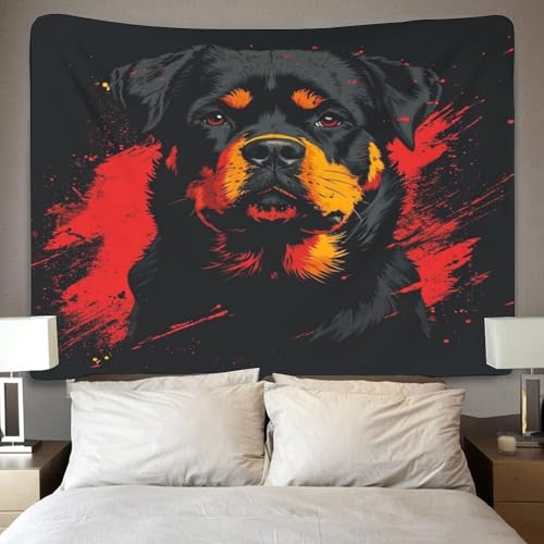 Couverture murale Rottweiler imprimée 3D pour décorer un dortoir - 4