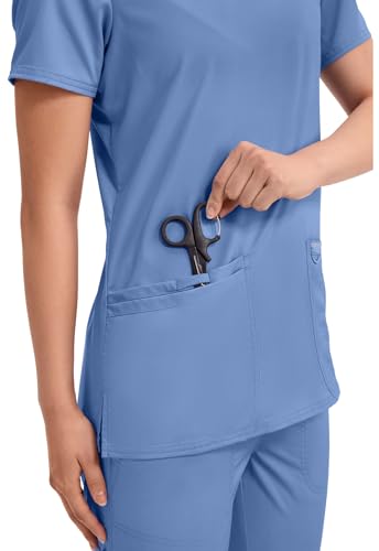 Cherokee Women's V-Neck Top, Ciel Blue, XXXXX-Large