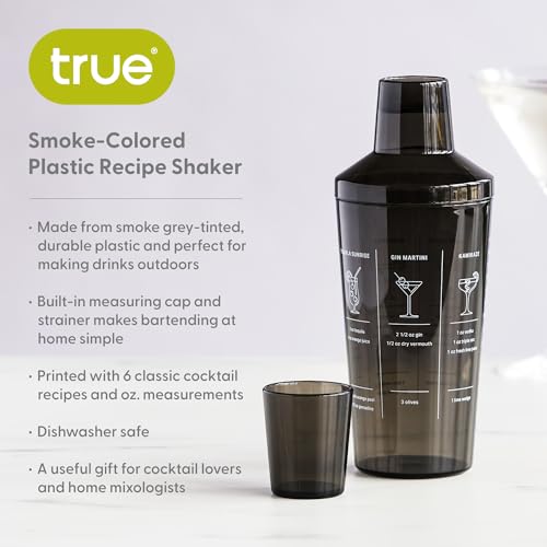 True 10474 Smoke Tinted Plastic Cocktail Shaker thumb #1