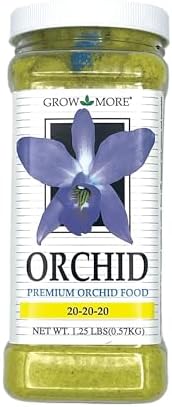Grow More All Purpose Orchid Fertilizer 20-20-20 for Soil Maintenence Year Round - 20oz of Water Soluble Orchid Food Fertilizer for All Orchids - Plant Food for Healthy Growth & Vibrant Blooms