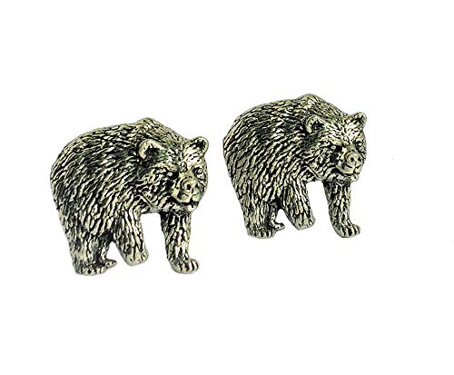 Manschettenknöpfe Bär, handgefertigt in England aus feinem englischen Zinn, in Geschenkverpackung