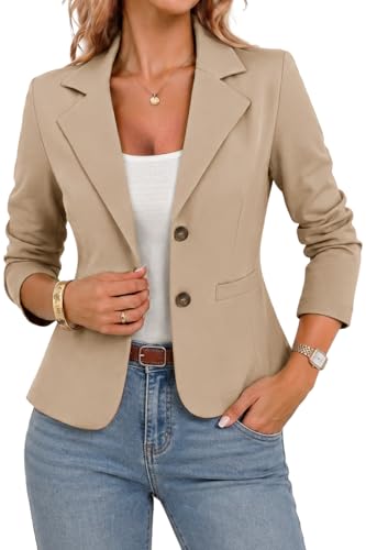 ELLEVEN Women's Casual Stretchy Knit Blazer Jacket