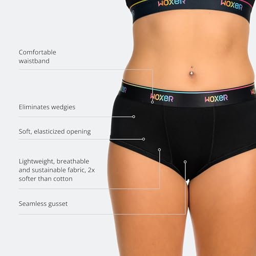 Image of Woxer Women's Classic Seamless Boyshort Panties, Soft Modal Fabric with No Roll Inseam, Chafe-Free, Breathable Design