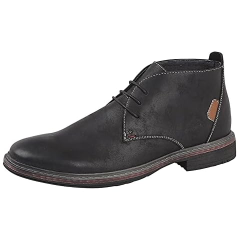 Goor Mens 3 Eye Synthetic Nubuck Desert Boots (9 US) (Black) Cover