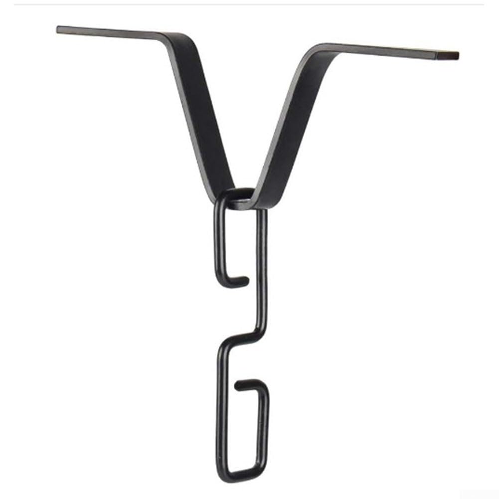 Rain Chain Gutter Adapter V Shaped Hook Hanger Black Copper Colour Outside Hardware Iron for Downspout Water Collection(black)