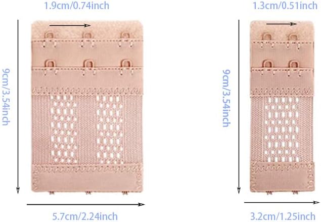 Miniatura 5 de RIENER Extensor de brasier, 12 piezas para mujer, 2 ganchos, correa de extensión suave y cómoda, 3 fijaciones, negro, blanco y nude, Negro, Blanco y