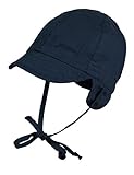 Aus weichem Baumwollstoff maximo Baby - Jungen Mütze Upf 50+, Gr. 53, Blau (Navy 48)