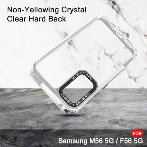 Image of TheGiftKart Hybrid Shockproof Back Cover Case for Samsung Galaxy M56 5G / F56 5G | Stylish Camera Border | Electroplated Buttons | Crystal Clear Hard Back Cover Case (TPU & PC, Transparent Bumper)
