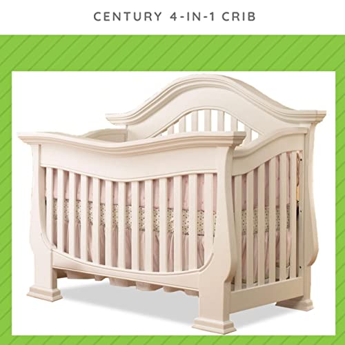 Image of Full-Size Conversion Kit Bed Rails for Sorelle Convertible Cribs - Solid Wood Rail - Toddler and Adult Bed Rail for Full-Size Beds - Essential Nursery & Baby Furniture (Model #215, French White)