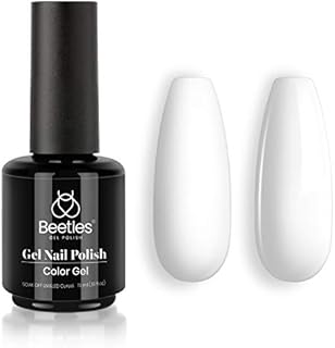 Beetles Gel Nail Polish, 1 Pcs 15ml White Color Soak Off Gel Polish Nail Art Manicure Salon DIY Gel Nail Design Decoration at Home Nail Lamp Needed