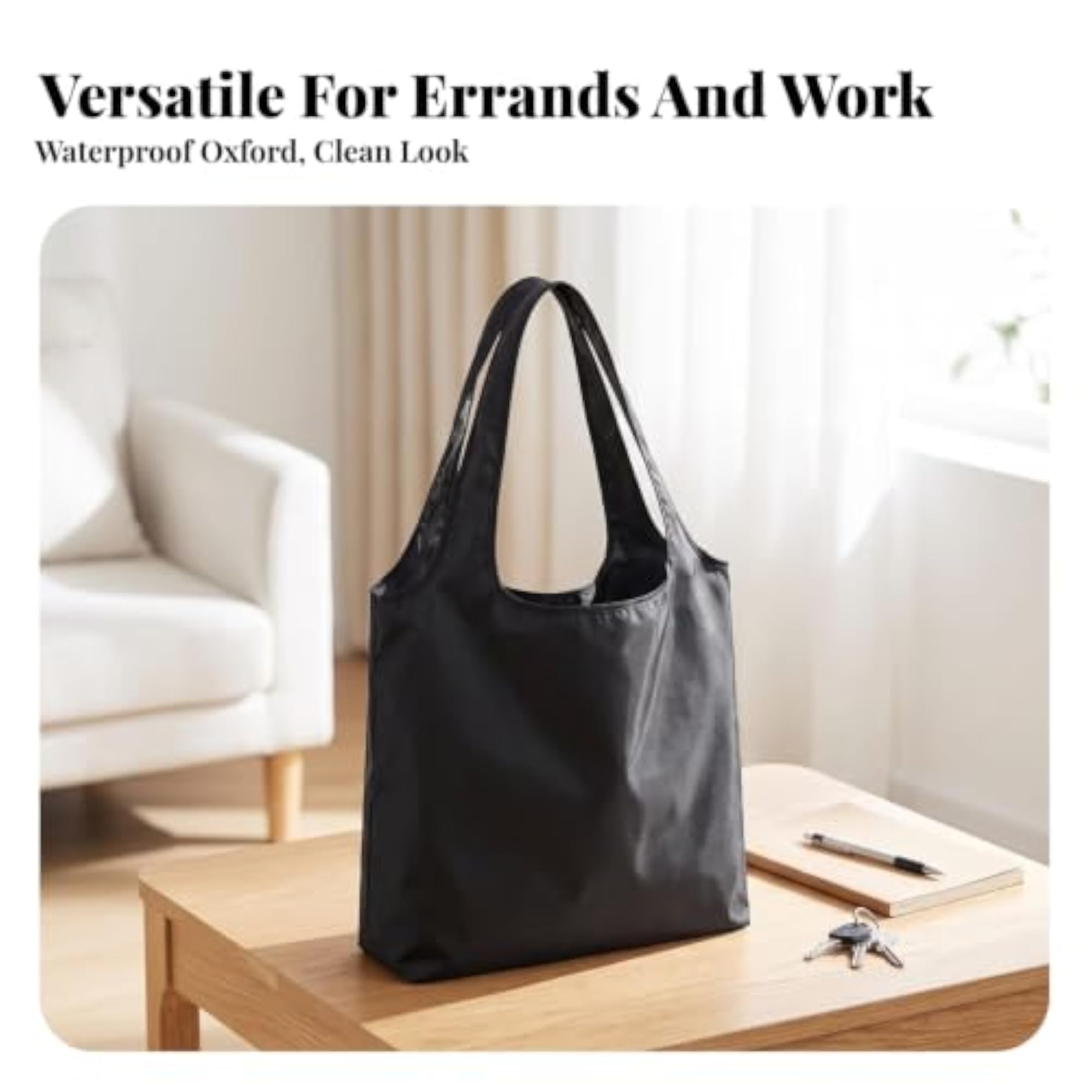 Waterproof Tote Bag with Internal Zip Pocket, Lightweight