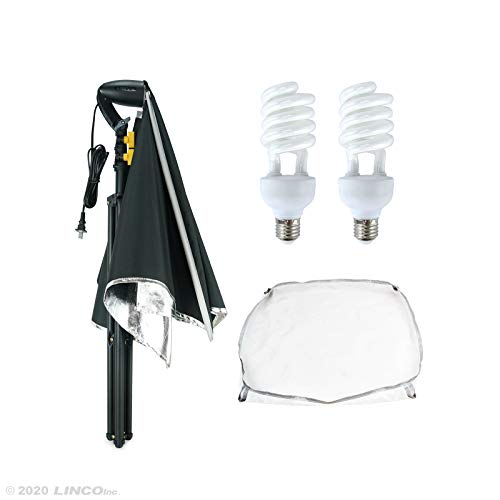 Image of LINCO Lincostore Studio Lighting Photography Light Equipment Continuous Photo Softbox Kit 20x28 Inch with 2 Professional Portrait Bulb for Filming Video AM269