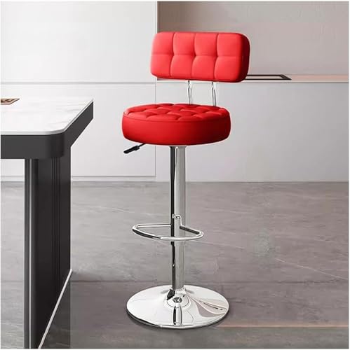 Tabourets de bar rembourrés en simili cuir PU marron avec assise réglable