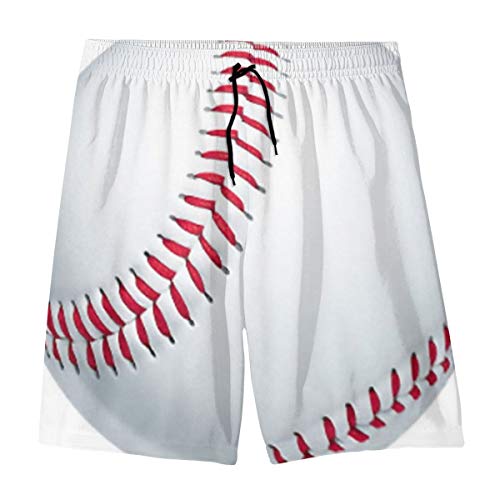 Boy's Kid's Surfing Beach Shorts Baseball 3D Printed Waterproof Quick Dry Board Shorts 7-20Years White (M(10-12))2