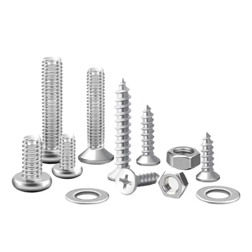 Screw Set with Nuts Caps Screws Washers Self-Tapping Kit M2M3M4M5M6 - Handyman Tool Box Collection(10 types-G-291Pcs)