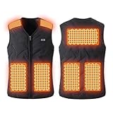 Generico Gilet Riscaldata per Uomo Donna Gilets con Zip in Cotone 7 Zone Riscaldamento Giacca Tinta Unita in Cotone Giubbotto Termico Riscaldato Unisex Elettrico Riscaldato con USB Invernale