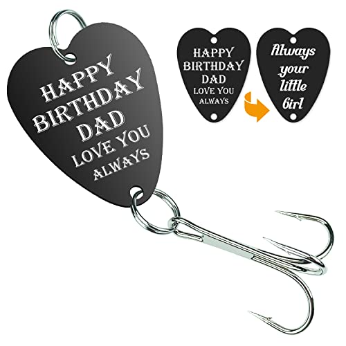 Angelgeschenke für Vater von Tochter, Vater Angler, Angelköder, Hakenzubehör, lustig, personalisierbar, Gravur Angelliebhaber, Geschenk für Vater, Geburtstagsgeschenke - YGB04 Cover