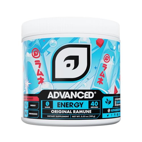 Advanced Energy - Energy Boosting Formula with Electrolytes for Hydration - L-Theanine to Combat Jitters - Sugar Free & Keto Friendly - No Maltodextrin (40 Servings) (Ramune)