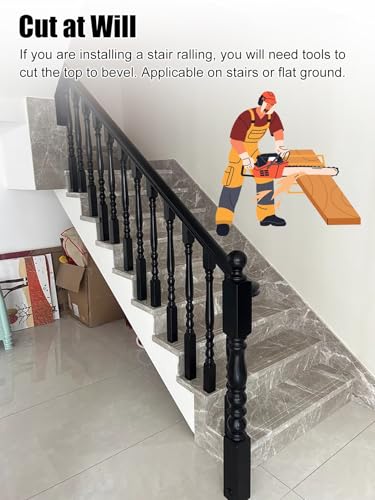 Balaustres decorativos de madera y postes negros para remodelación 3