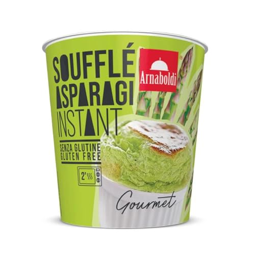 Arnaboldi - Instant Soufflé agli Asparagi, 40g, Piatti Pronti Senza Glutine con Crema di Riso e Panna, Ideale come Pranzo Veloce o Cena Leggera, Gluten Free, Piatto Pronto in Pochi Minuti, 1 Porzione