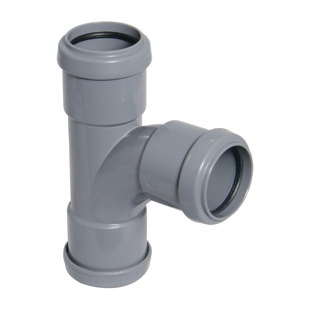 Floplast Push Fit Waste Tee 32mm Grey from B&Q