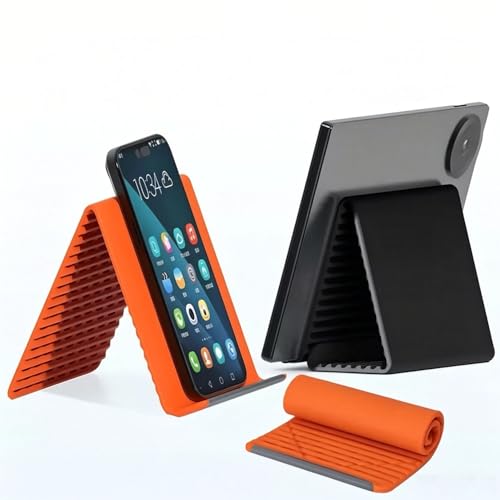 Gptkop 2026 New Flexible Silicone Aluminum Phone Stand Bendable Freely into Any Shape Universal Adjustable Anti-Slip Desktop Mount for Home Office Travel (Orange)