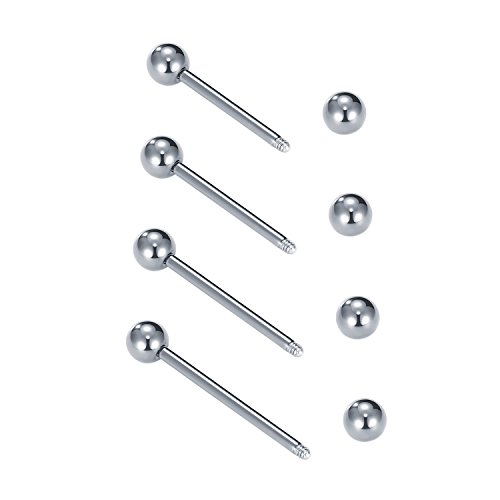 VCMART Nipple Rings Tongue Rings Stainless Steel 14G Straight Barbells Piercing Jewelry 12mm,14mm,16mm,18mm2